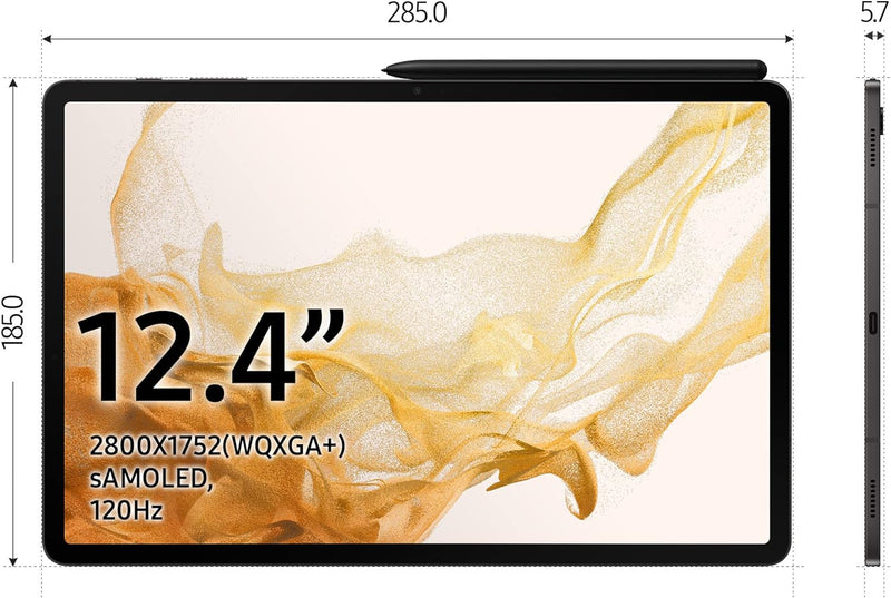 PlanšetÄ— Samsung Galaxy Tab S8+ (2022) 12.4 128GB SM-X800 Gray (SM-X800NZAAEUE)