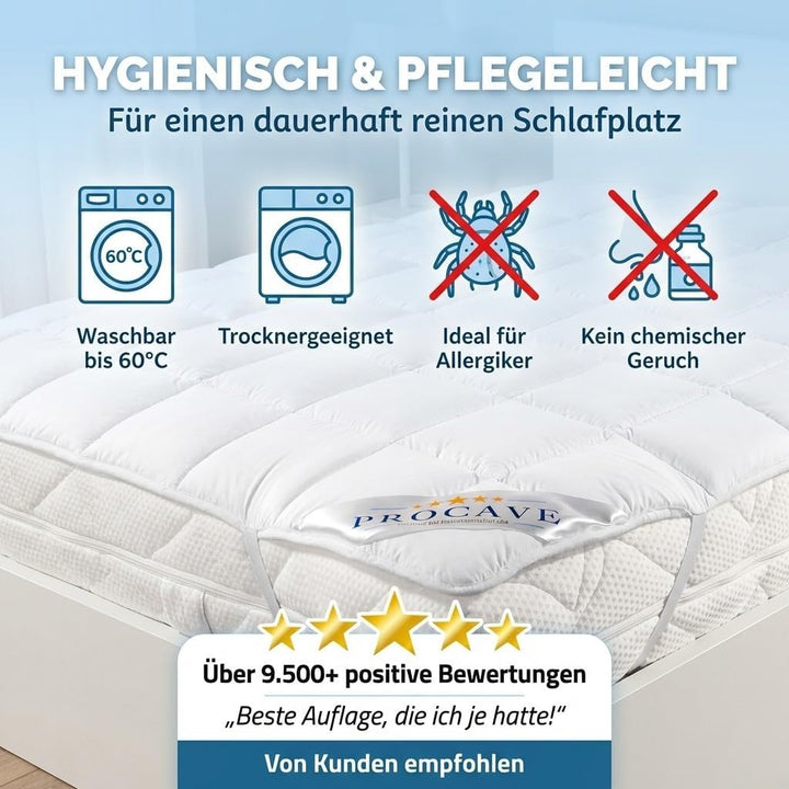 PROCAVE Matratzenschoner Micro-Comfort - Matratzenbezug - Matratzentopper - atmungsaktive Matratzena