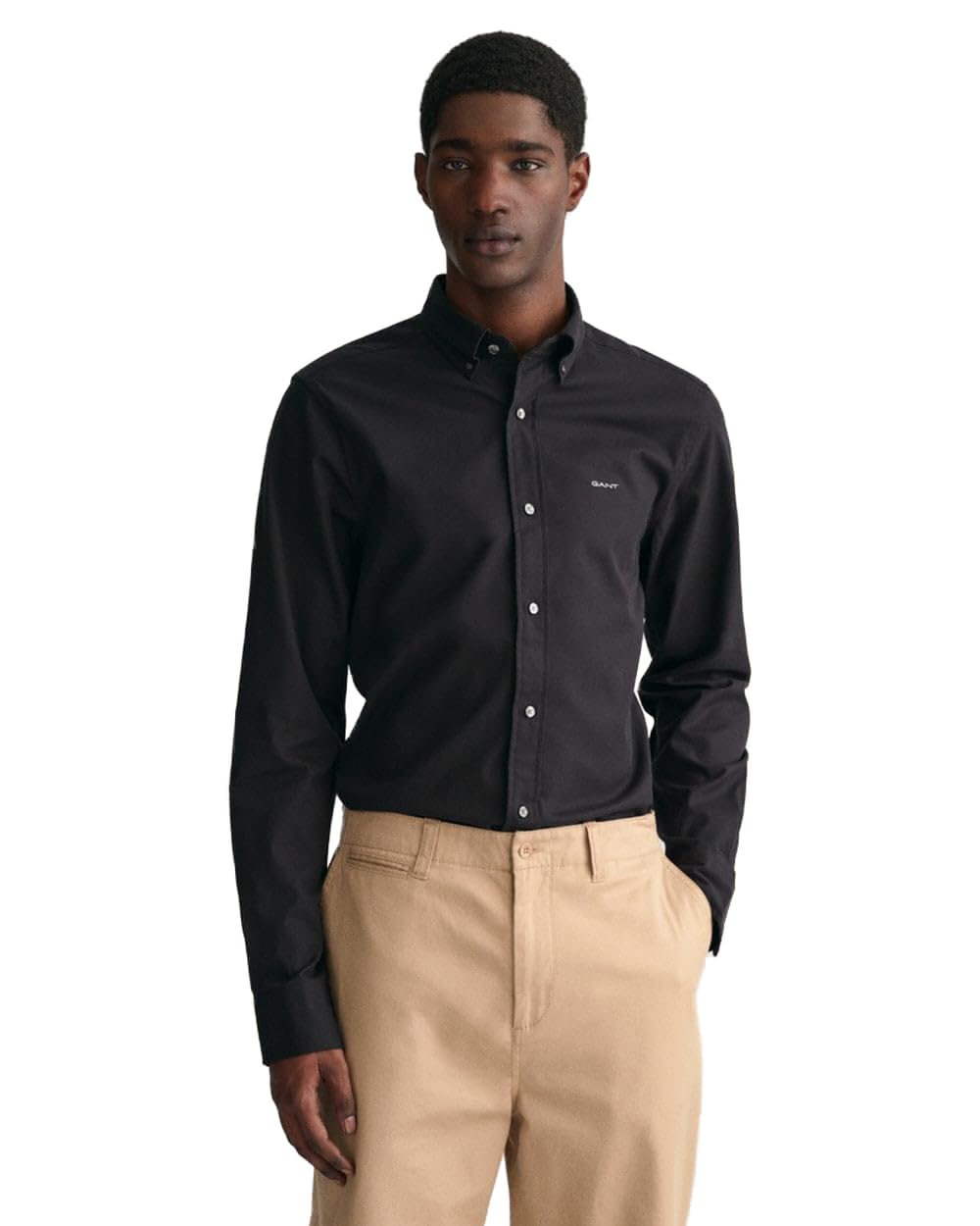 Gant Herren Slim Pinpoint Oxford Shirt Klassisches Hemd (1er Pack) L Schwarz, L Schwarz