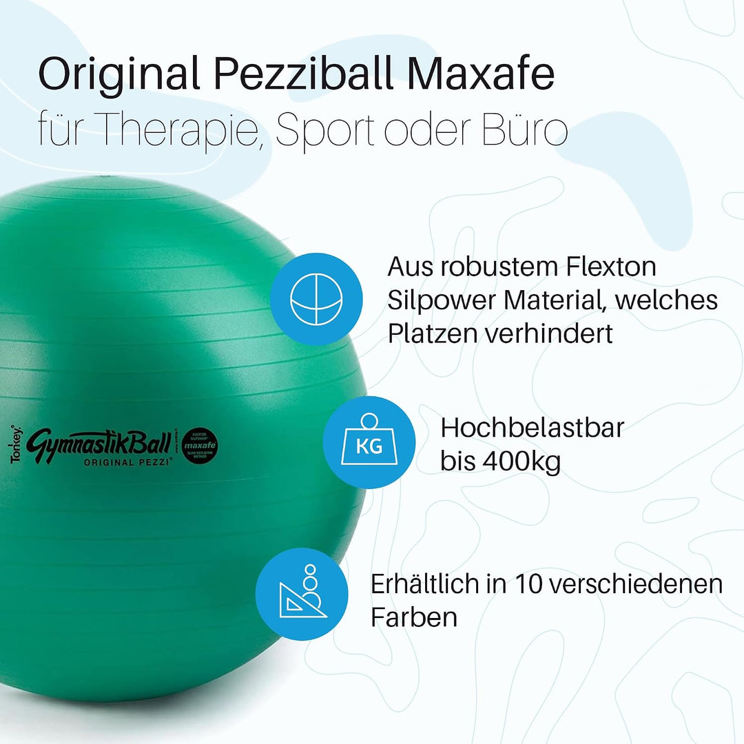 ATC Handels GmbH PEZZIBALL MAXAFE Gymnastikball 42, 53, 65, 75cm Weiss Ø 53 cm - bis 155 cm Körpergr