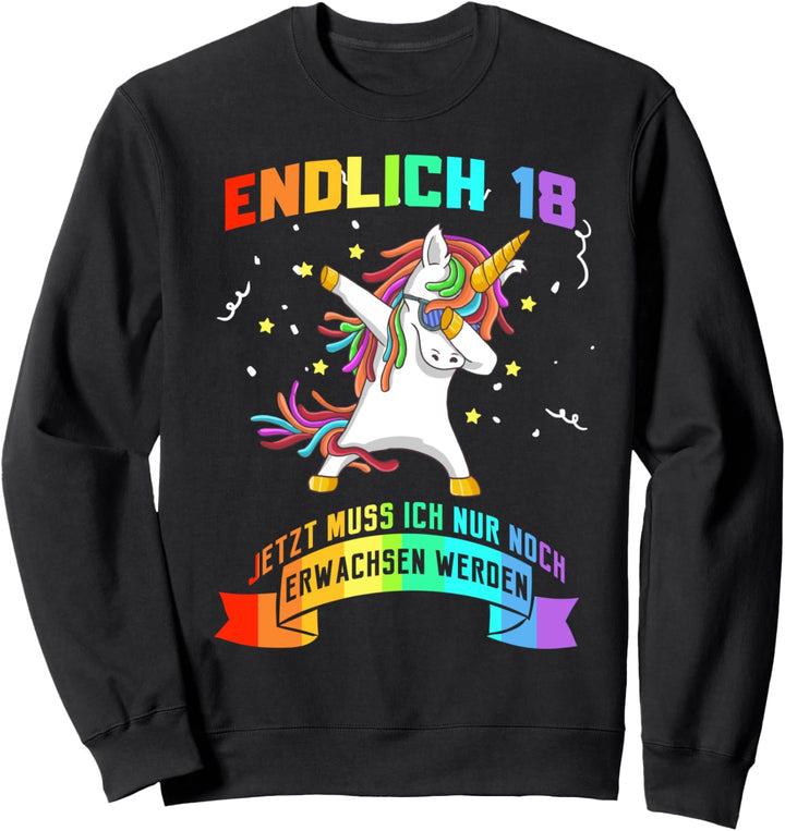 18. Geburtstag Mädchen 2005 Frau Einhorn 18 Jahre Geschenk Sweatshirt