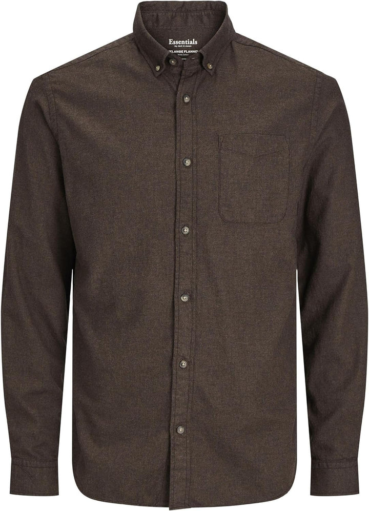 JACK &amp; JONES Male Hemd Slim Fit Hemd XL Dark Grey Melange, XL Dark Grey Melange