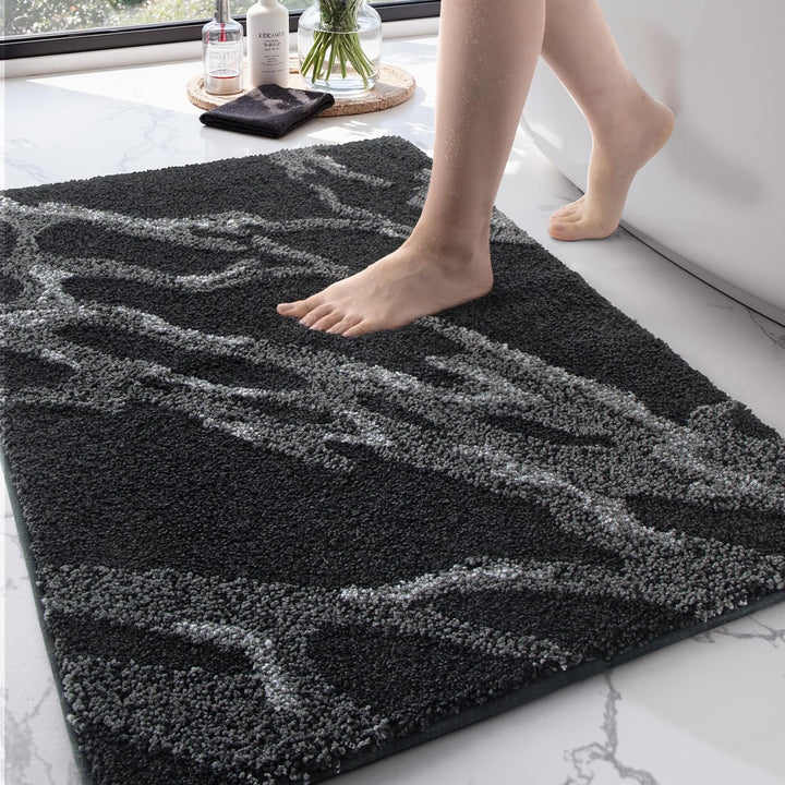 DEXI Badematte rutschfest 44 x 76 cm, waschbar Badezimmerteppich weich Badteppich Mikrofaser Saugfäh