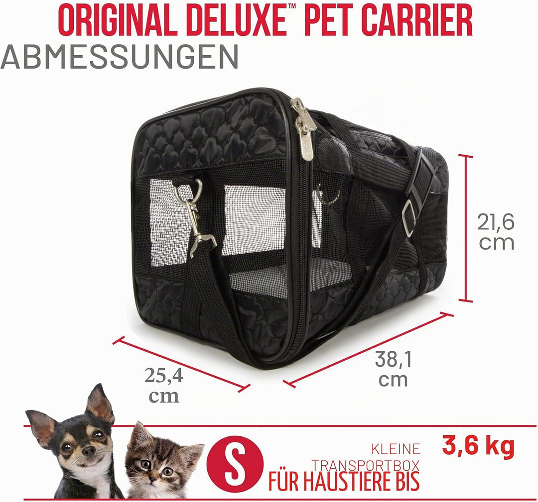 Sherpa Travel Transportbox für Haustiere, von Fluggesellschaften zugelassen, Small, Black Lattice 15