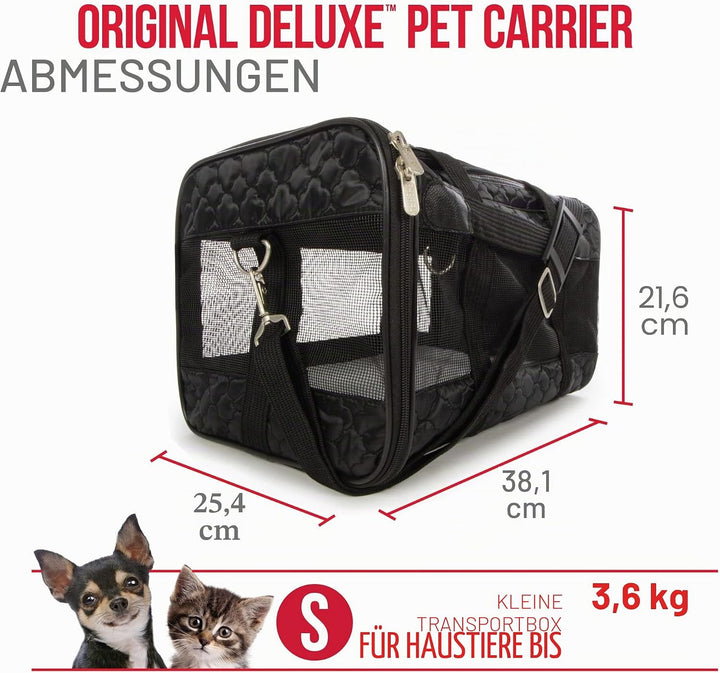Sherpa Travel Transportbox für Haustiere, von Fluggesellschaften zugelassen, Small, Black Lattice 15