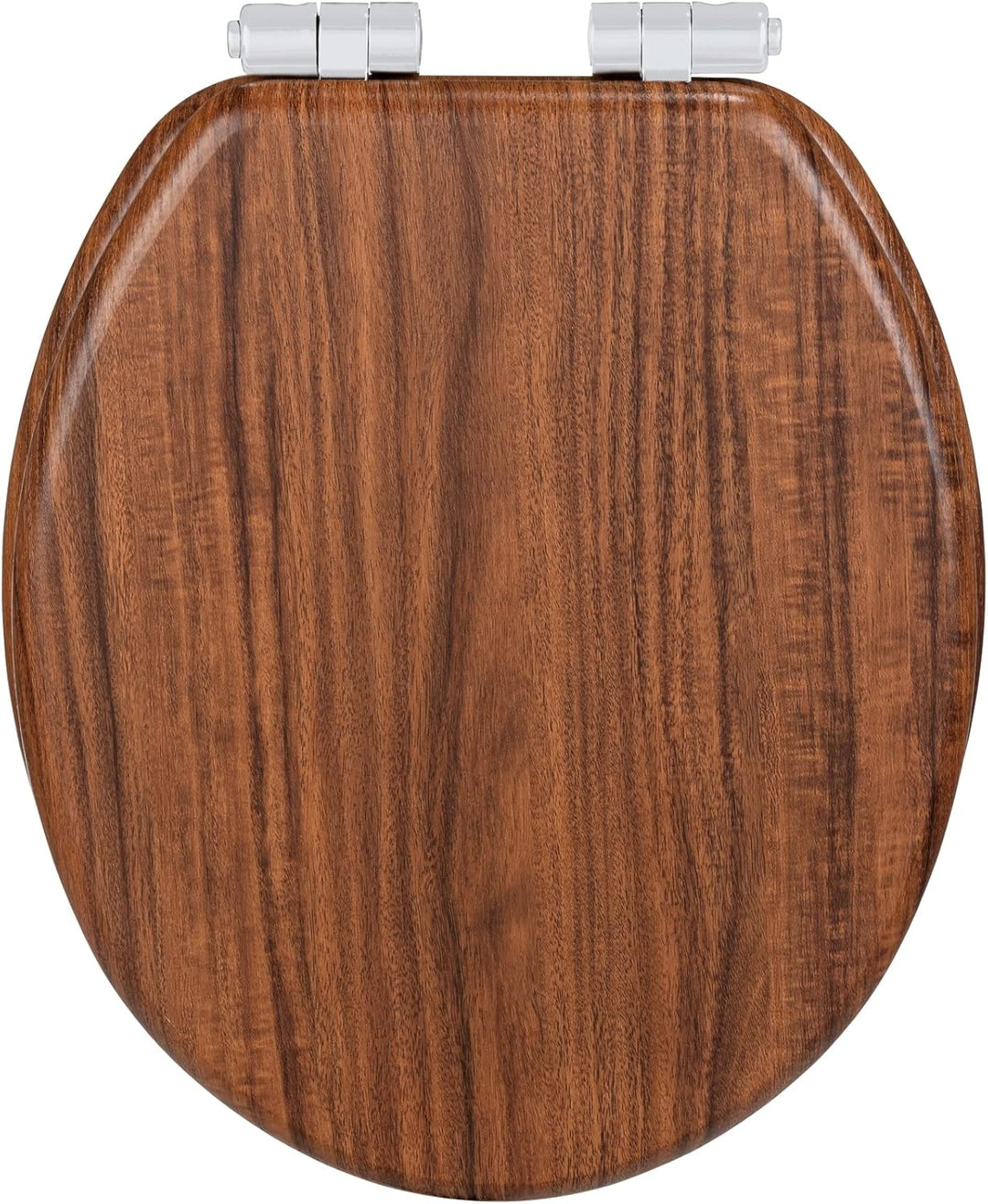 WENKO WC-Sitz Chestnut, Toilettensitz aus FSC-zertifiziertem MDF mit Easy-Close Absenkautomatik und