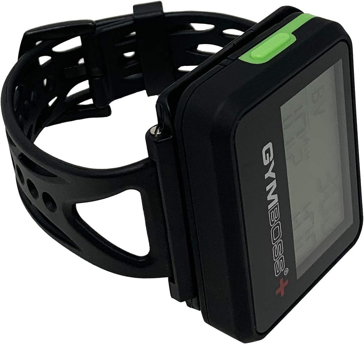 Gymboss Plus Intervall Timer und Stoppuhr Uhrenarmband - Bundle (SCHWARZ/GRÜN SOFTBESCHICHTUNG) Schw