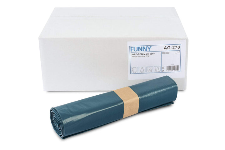 Funny AG-270 LDPE Müllsäcke, 575 x 1000 mm-Typ60,blau,circa70L,1erPack(1x250Stück) Single, Single