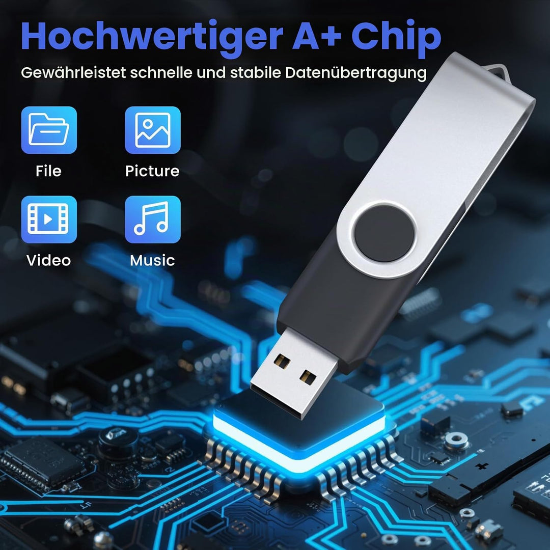 ABLAZE 20 Stück 128MB USB-Stick 10 Farben USB-Flash-Laufwerke Bulk USB 2.0 Memory Sticks (128MB, 20