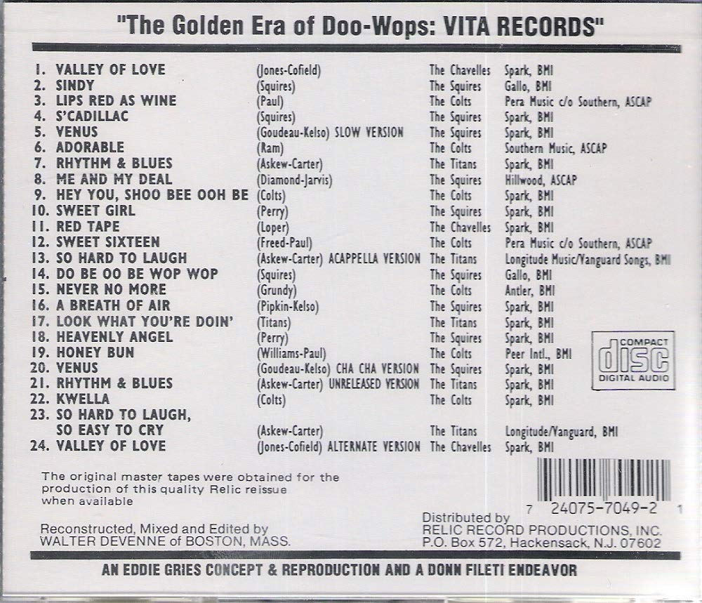 Golden Era of Doo Wops: Vita Records, Audio-CD