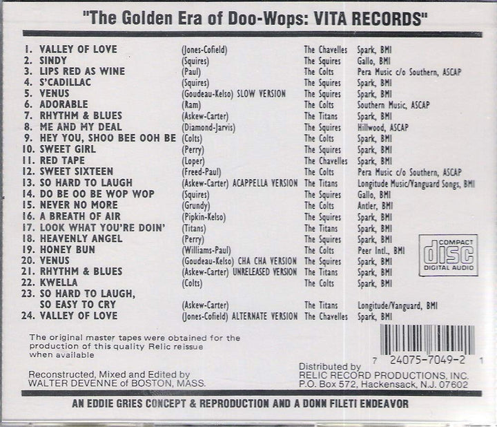 Golden Era of Doo Wops: Vita Records, Audio-CD