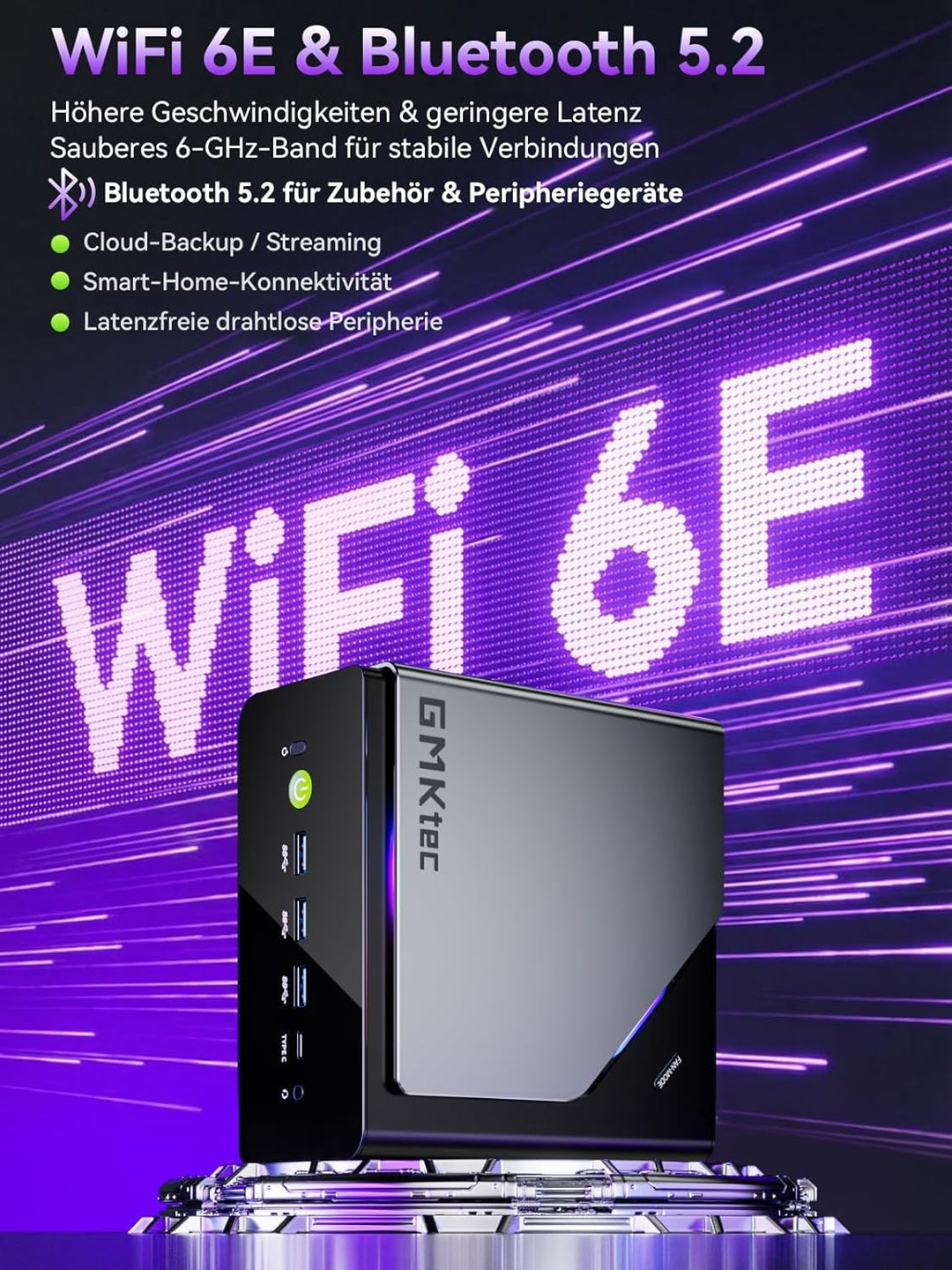 GMKtec K15 AI Oculink Mini PC mit Intel Core Ultra 5 125U Prozessor, Barebones ohne RAM/SSD/OS, Desk