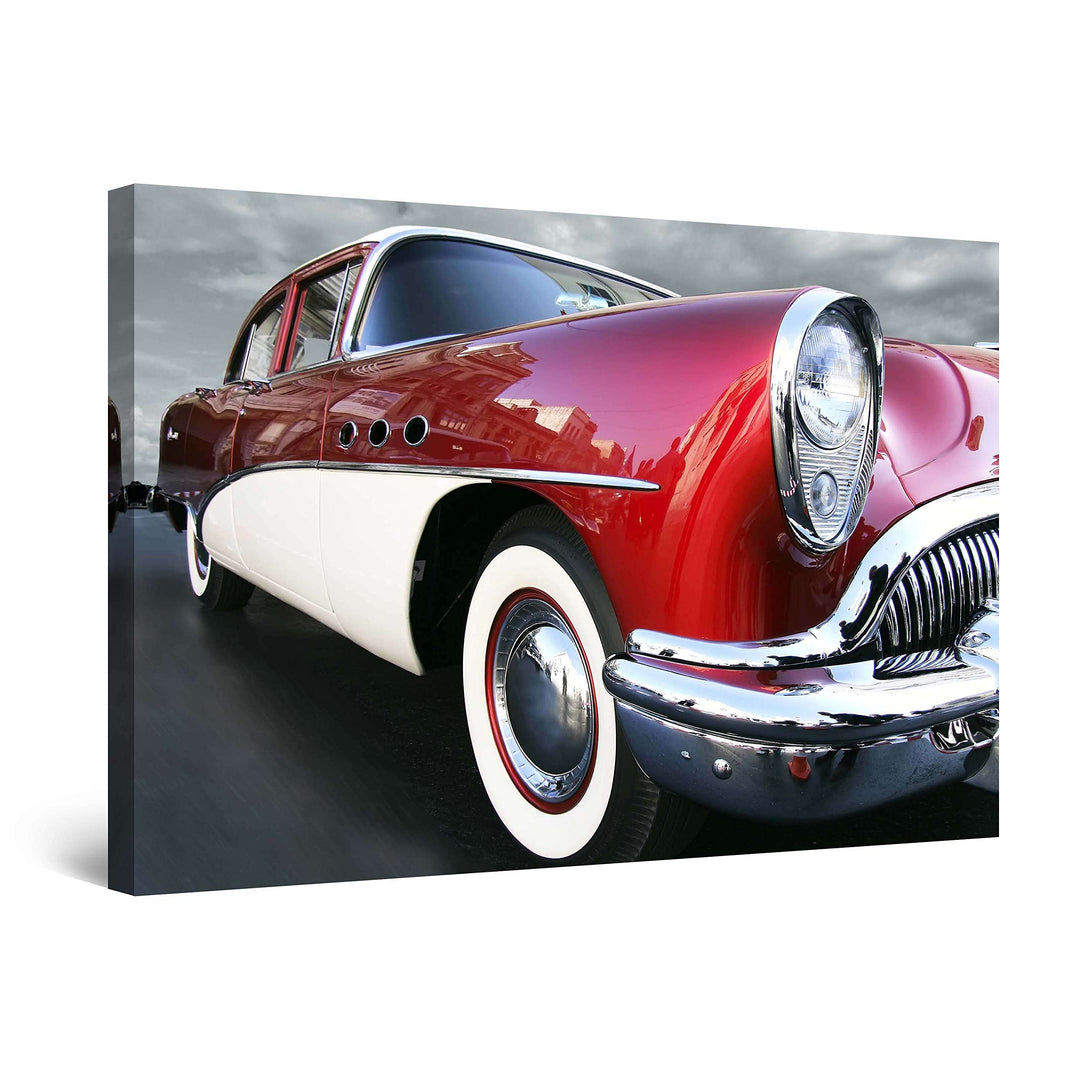 Startonight Bilder Das Retro-Auto Hängt, Leinwandbilder Moderne Kunst, Rot Wanddeko Kunstdrucke, Wan