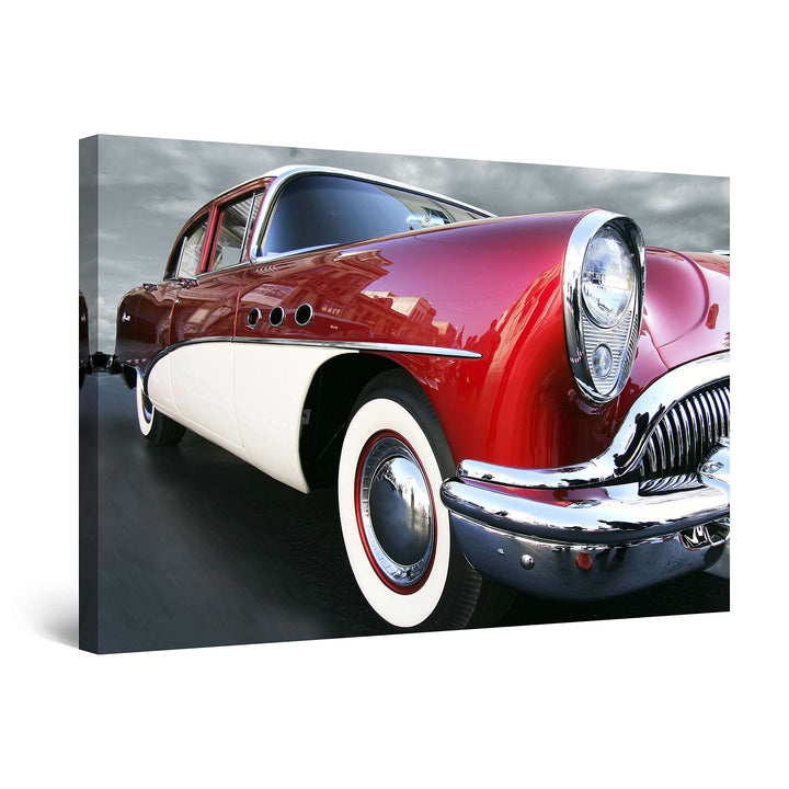 Startonight Bilder Das Retro-Auto Hängt, Leinwandbilder Moderne Kunst, Rot Wanddeko Kunstdrucke, Wan