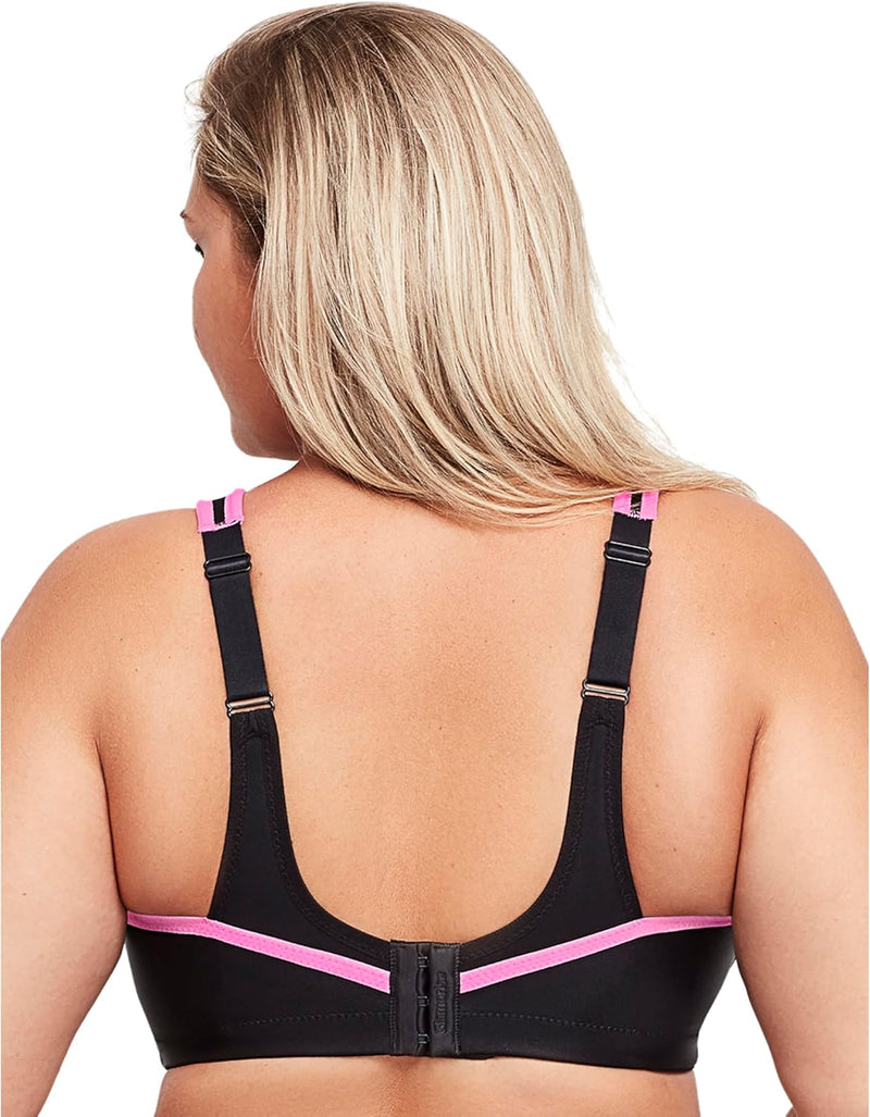 Glamorise Damen Bustier BH mit Perfektem Halt Sports Bra, Undurchsichtige 75C Schwarz/Pink, 75C Schw