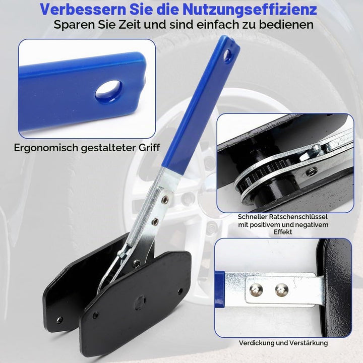 Bremskolbenrücksteller Auto, Bremssattel Presswerkzeug 360° Bremskolben Rücksteller mit Ratschenfunk