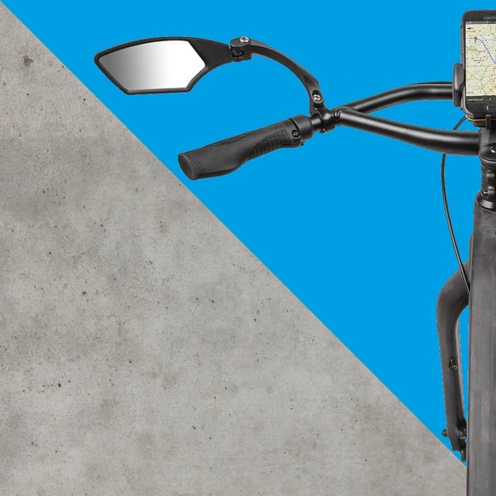 M-Wave Amsterdam Double Gepäckträgertasche, schwarz, 44 x 40 x 5 cm & SPY Space Fahrradspiegel, schw