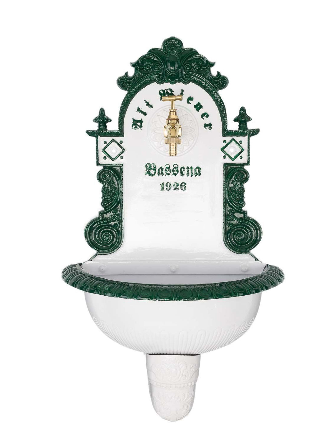 aubaho Brunnen Wandbrunnen 72cm Aluminium Waschbecken im Nostalgie antik Stil Fountain