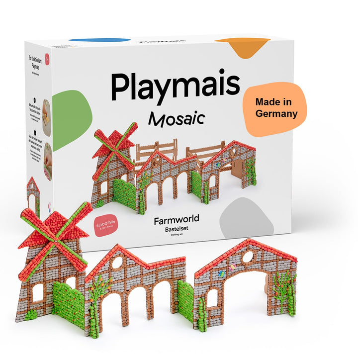 Playmais Mosaic Farmworld | 8000 Teile | Bastelset | natürliches Spielzeug | inkl. Schwämmchen, 14 v