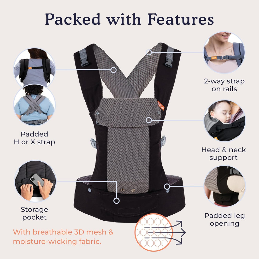 Beco Gemini Cool Babytrage Neugeborene ab Geburt bis Kleinkind - 4 Tragepositionen, Baby Trage, Baby