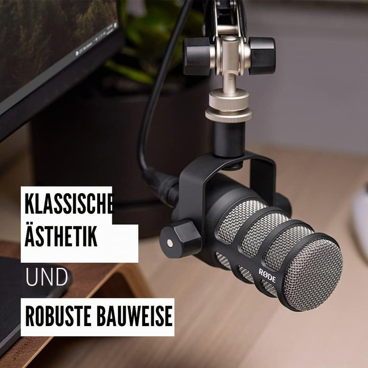 RØDE PodMic Dynamisches Mikrofon mit Rundfunkqualität mit integrierter Schwenkhalterung für Podcasti