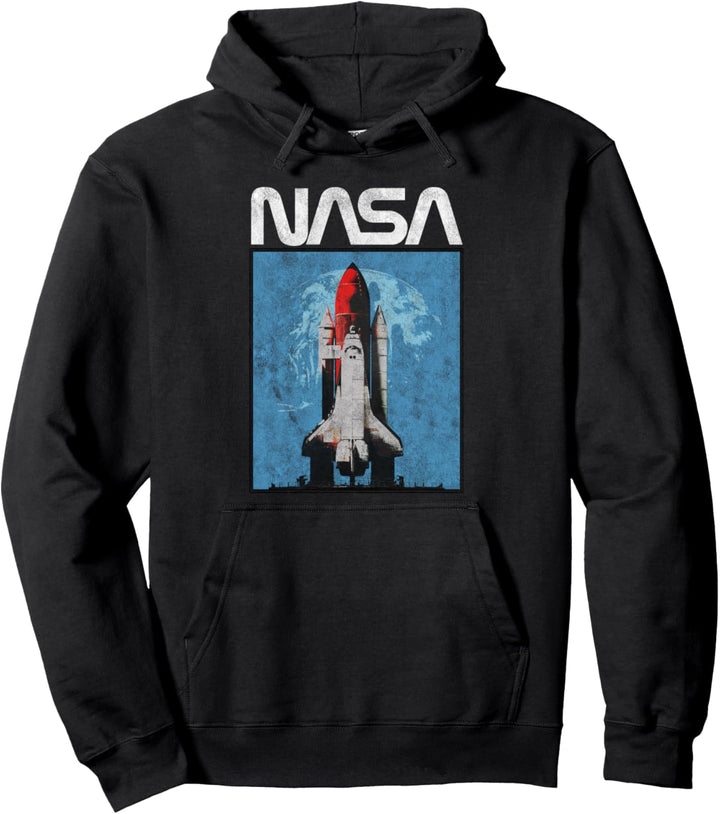 NASA Logo Shuttle Rocket Ship Poster Style Pullover Hoodie
