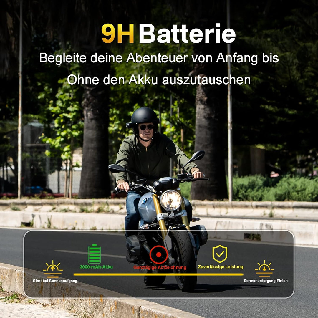 Drift Ghost XL Action Cam Motorrad – Full HD 1080P, 9h Akku, 140° Weitwinkel, 300° drehbar, IPX7 was