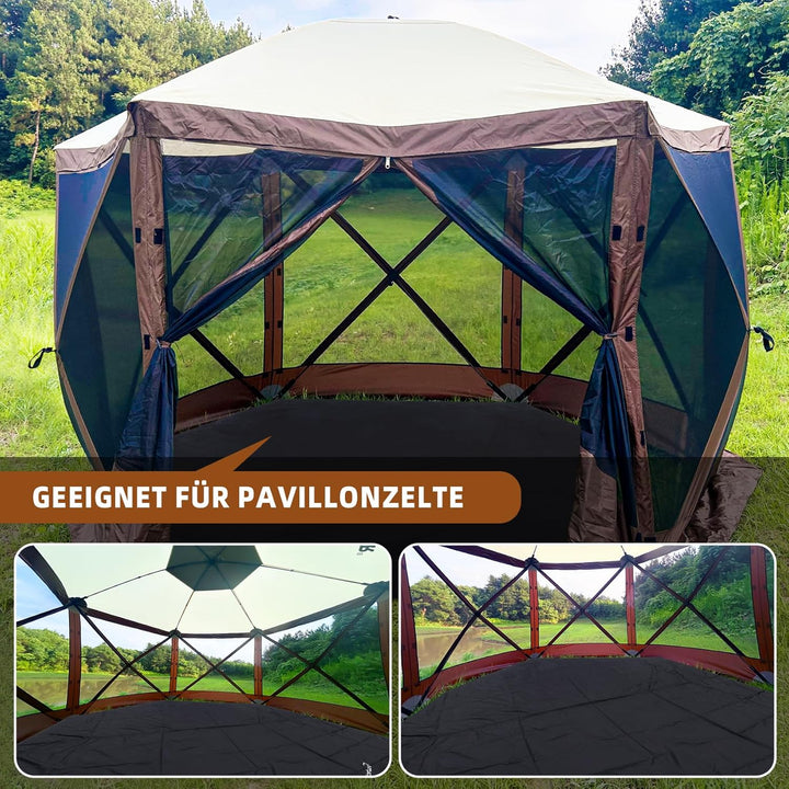Clostnature Hexagonale Zeltunterlage Wasserdicht - 366 x 318 CM Camping Bodenplane für Zelte, Robust