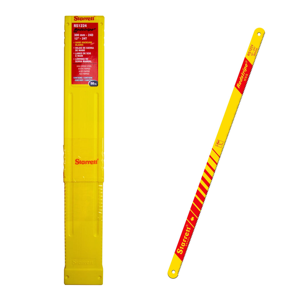 Starrett HSS Handbügelsägeblätter - 50er Pack RS1224 Redstripe Massive Schnellarbeitsstahl Gerade Sc