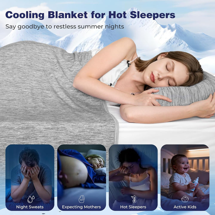 Luxear Selbstkühlende Decke, Arc-Chill Q-Max 0,5 Kühldecke, 2 in 1 Doppelseitige Dünne Sommerdecke B