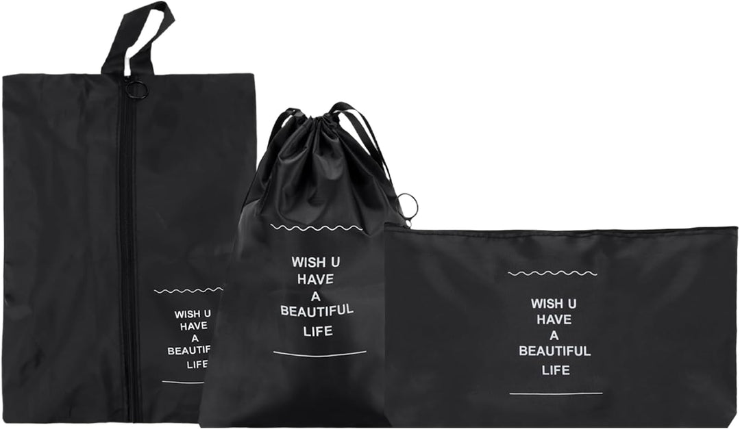 SINJEUN 2 Sätze Koffer Organizer Set, 14 Stück Schwarz Packing Cubes, Reise Organizer Set für Koffer