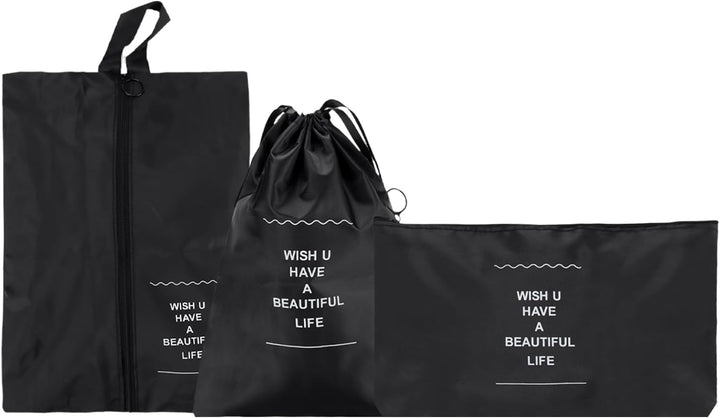 SINJEUN 2 Sätze Koffer Organizer Set, 14 Stück Schwarz Packing Cubes, Reise Organizer Set für Koffer