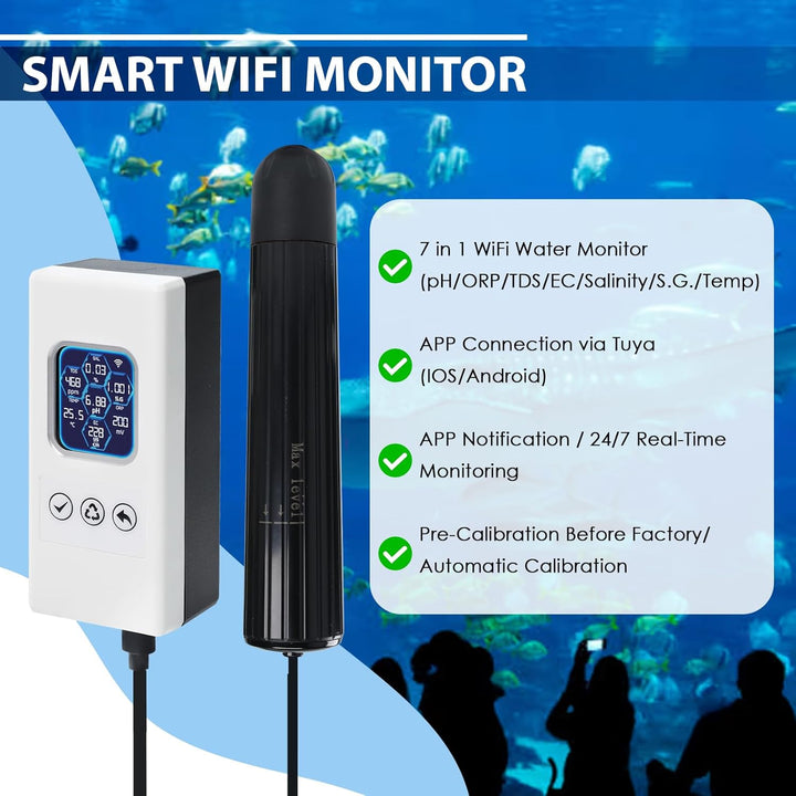 Smart Water Quality Tester Wireless WiFi Multi-Parameter Wasserqualitätsmesser für pH/ORP/TDS/EC/Sal