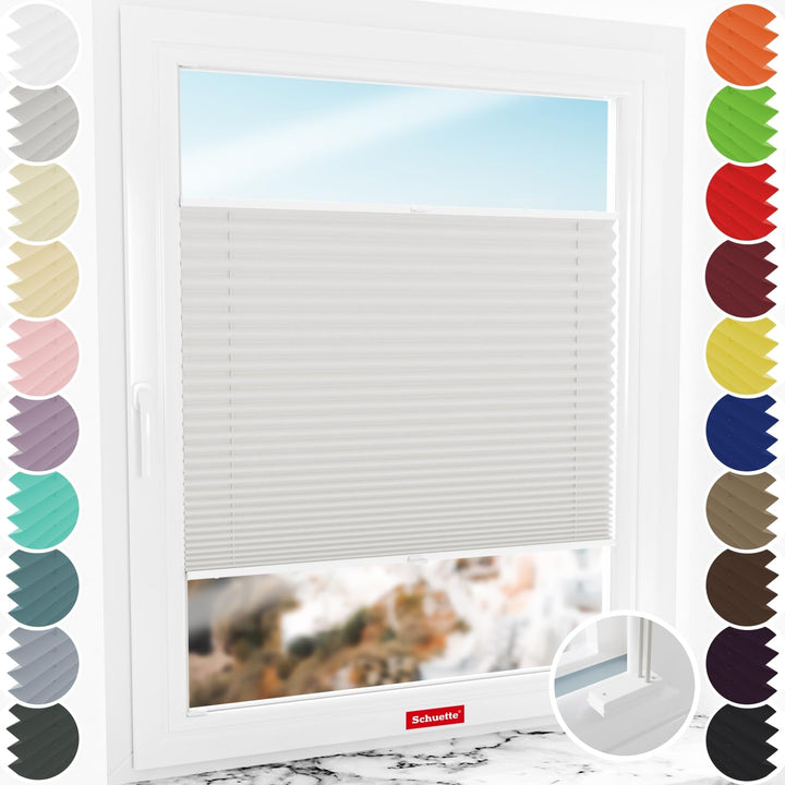 Schuette® Plissee mit Bohren zum Anschrauben ● Thermo Kollektion: Spring Cloud (Grau) ● 85x100cm (Br