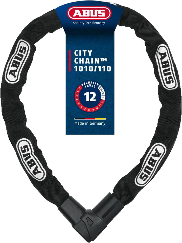 ABUS Kettenschloss CityChain 1010 – Fahrradschloss aus gehärtetem Stahl – ABUS-Sicherheitslevel 12 S