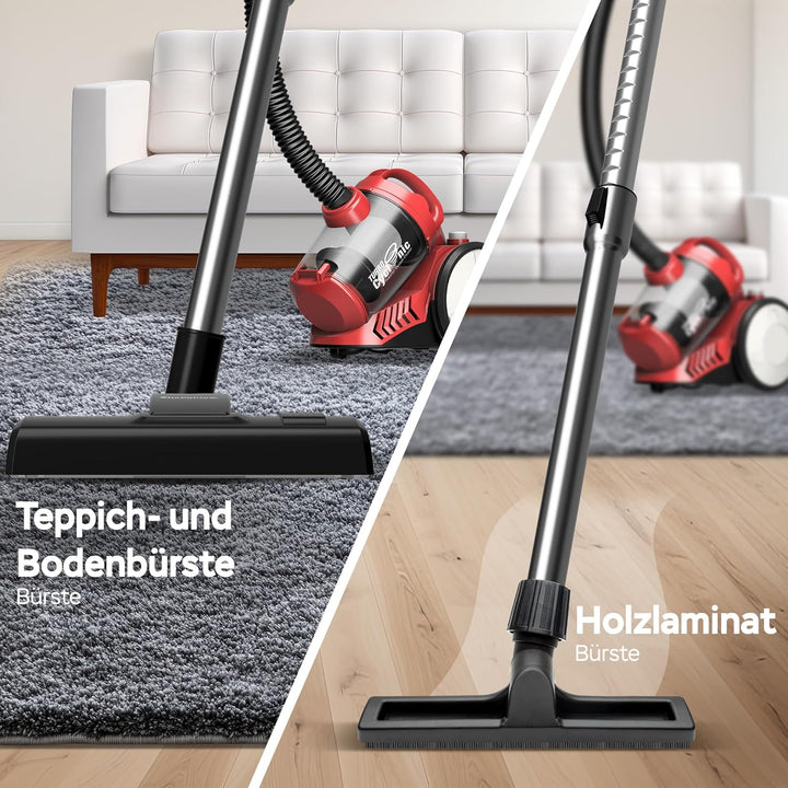 TurboTronic By Z-LINE Multi-Zyklon Staubsauger, 19 kPa Saugkraft (extrem), 900 Watt Hocheffizienzmot