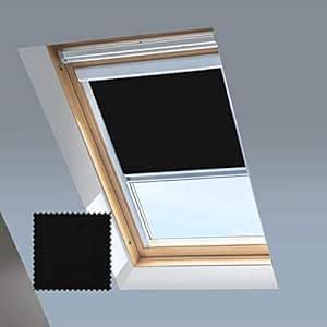 Classic Roof Blinds für FAKRO Dachfenster Verdunkelungsrollo Fenstercode 134/118 Schwarz B116 x H99