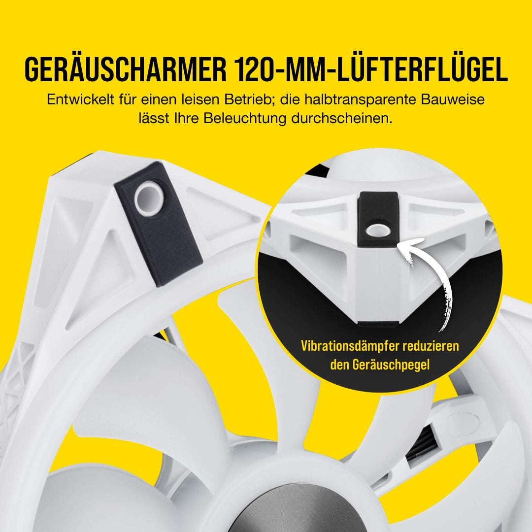 Corsair iCUE QL120 RGB, 120-mm-RGB-LED-PWM-Lüfter (68 Einzeln Ansteuerbare RGB-LEDs, Schwindigkeiten