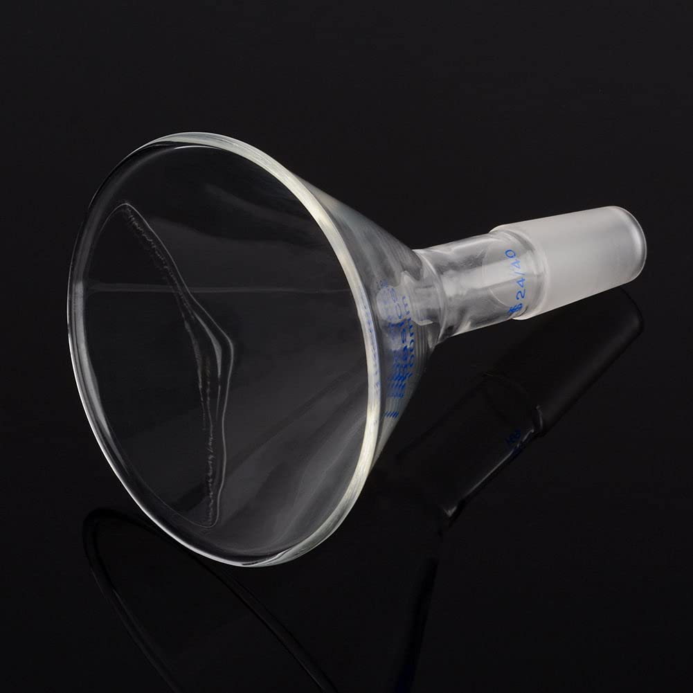 Labasics Pulvertrichter aus Glas mit Kurzem Stiel und 100 mm Spitze O.D. und 24/40 Inner Joint Glass