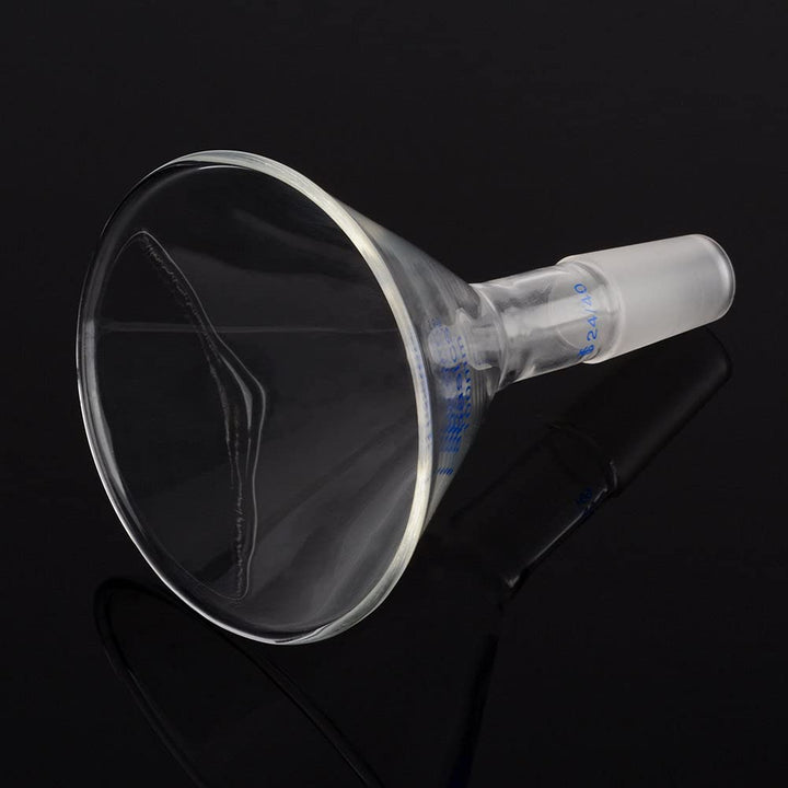 Labasics Pulvertrichter aus Glas mit Kurzem Stiel und 100 mm Spitze O.D. und 24/40 Inner Joint Glass