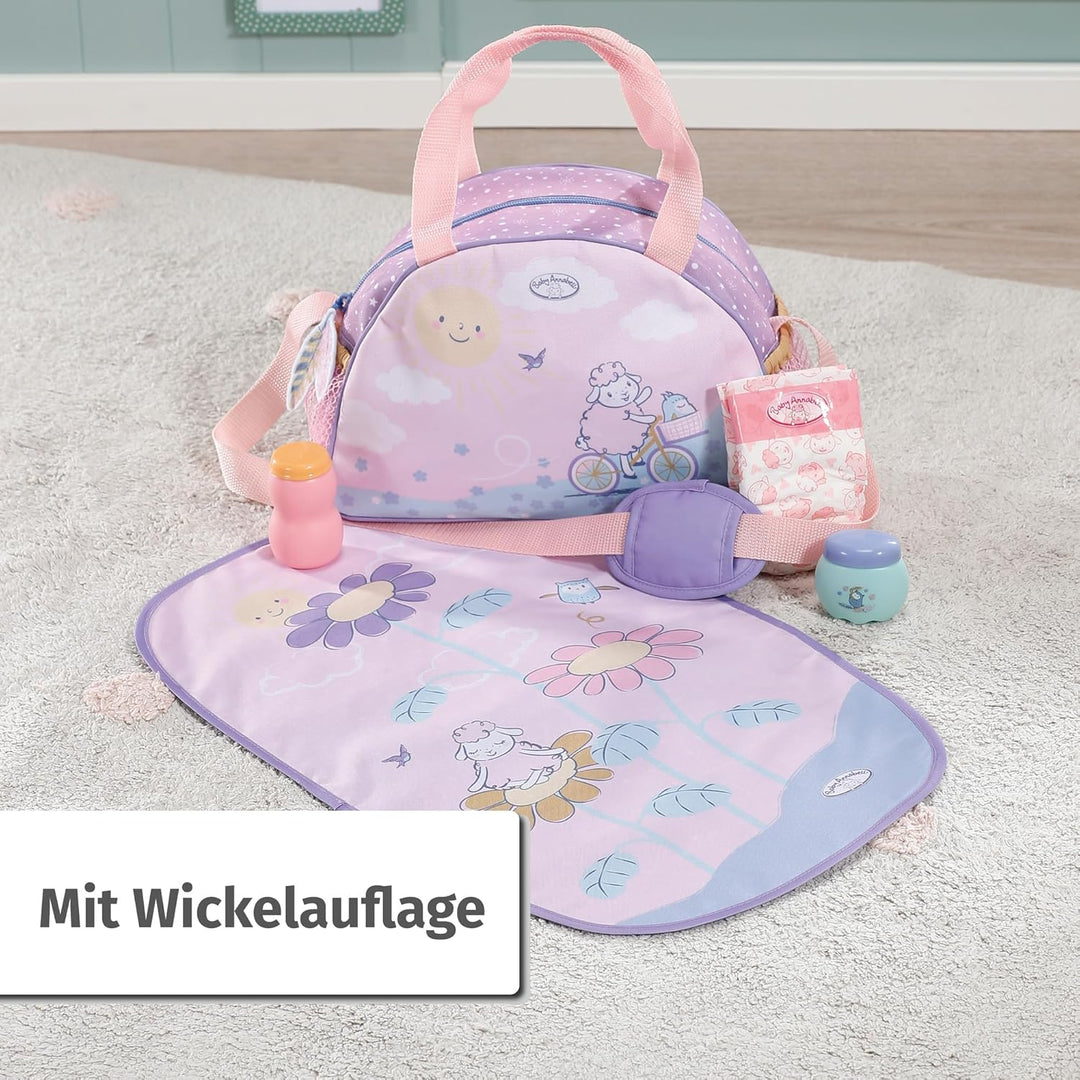 Baby Annabell Borsa fasciatoio DOLL, Puppenwickeltasche, Wickeltasche mit Wickelunterlage, Windel un