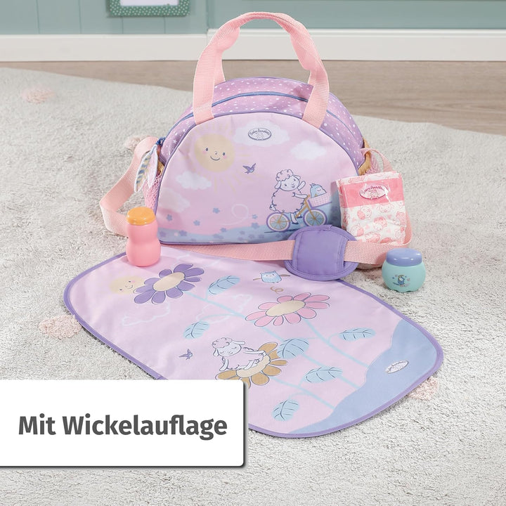 Baby Annabell Borsa fasciatoio DOLL, Puppenwickeltasche, Wickeltasche mit Wickelunterlage, Windel un