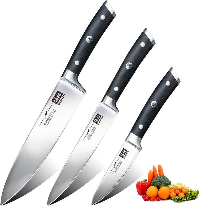 SHAN ZU Kochmesser Küchenmesser Set Profi Messer Chefmesser Allzweckmesser Deutscher Edelstahl Extra
