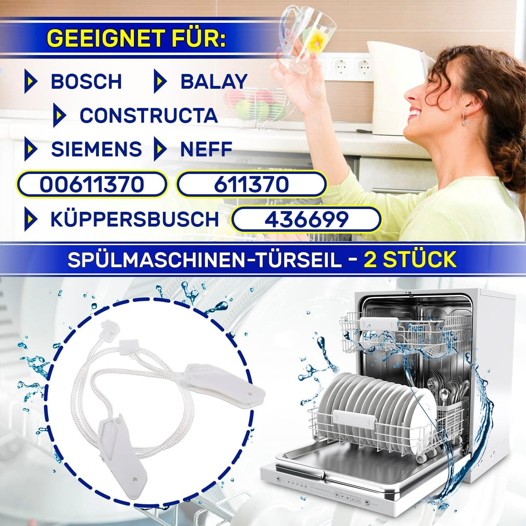 2 Stück Kabel für die Tür des Geschirrspüler mit Originalcode 00611370 611370 für Bosch Spülmaschine