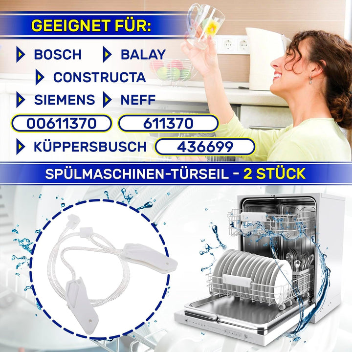 2 Stück Kabel für die Tür des Geschirrspüler mit Originalcode 00611370 611370 für Bosch Spülmaschine