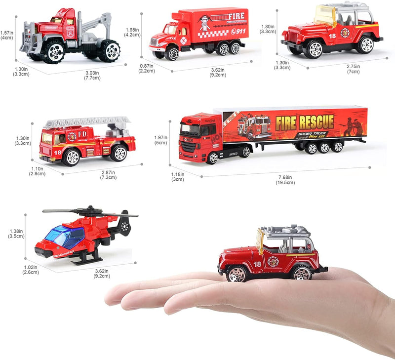 Coolplay Feuerwehrauto Gross Autotransporter Spielzeug Einsatzfahrzeug Kinder Autos Spielzeug Set fü