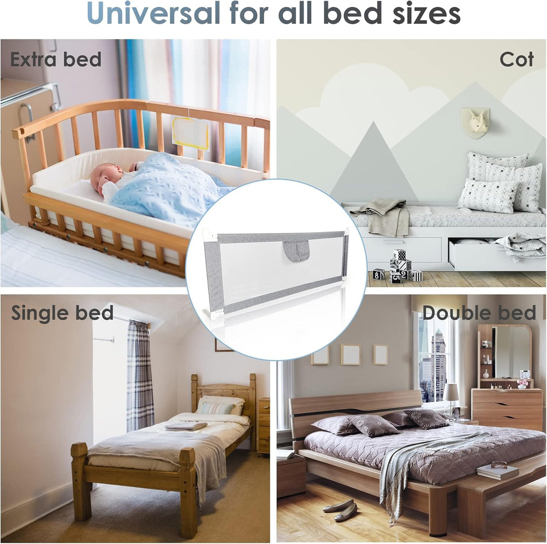 2 Pack 200cm Rausfallschutz Bett, Bettgitter zum vertikalen Heben, Bettschutzgitter Sicherheitsschut