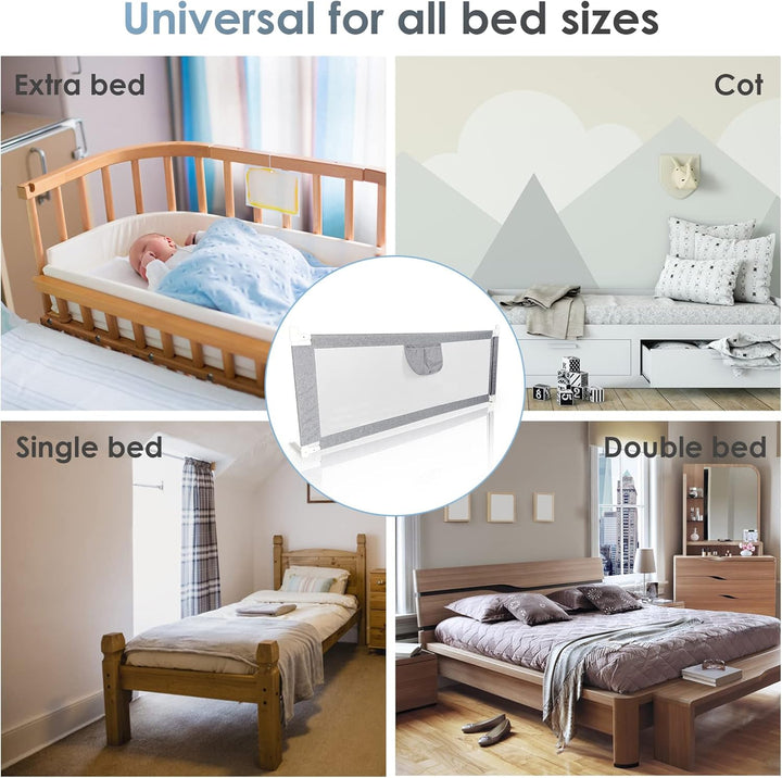 2 Pack 200cm Rausfallschutz Bett, Bettgitter zum vertikalen Heben, Bettschutzgitter Sicherheitsschut