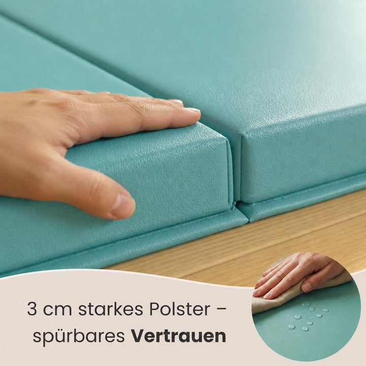 eyepower klappbare Turnmatte für Zuhause 180x60x5 cm - dicke Gymnastikmatte - Weichbodenmatte faltba