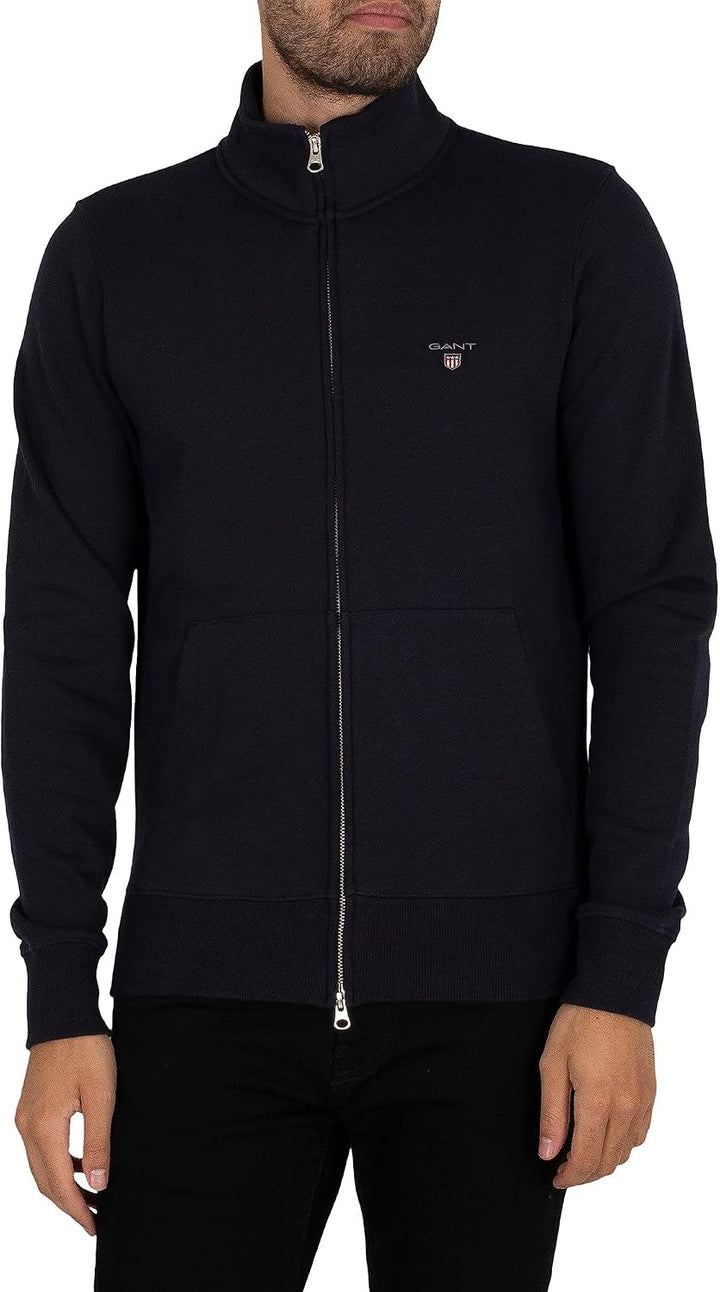 Gant Herren Original Full Zip Cardigan ORIGINAL Strickjacke MIT REIssVERSCHLUSS M Evening Blue, M Ev